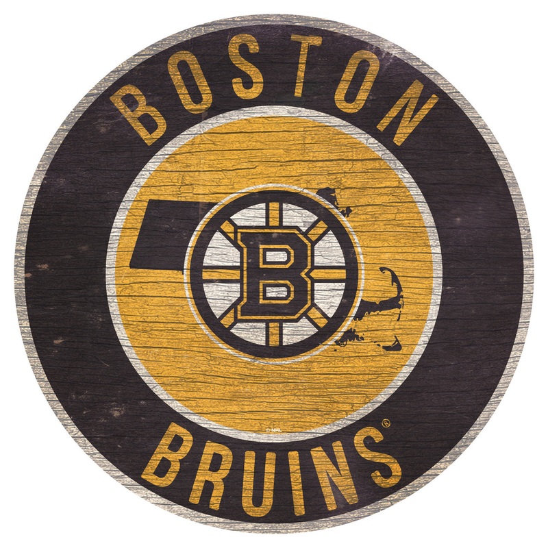 Fan Creations Boston Bruins 12 Inch Round State Design Wood Sign