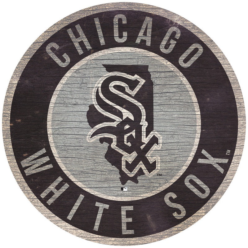 Fan Creations Chicago White Sox 12 Inch Round State Design Wood Sign