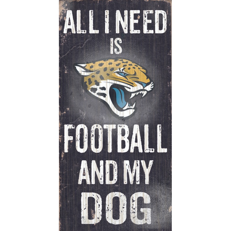 Fan Creations Jacksonville Jaguars Football and Dog Wood Sign 6×12