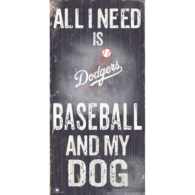 Fan Creations Los Angeles Dodgers Baseball and Dog Wood Sign 6×12