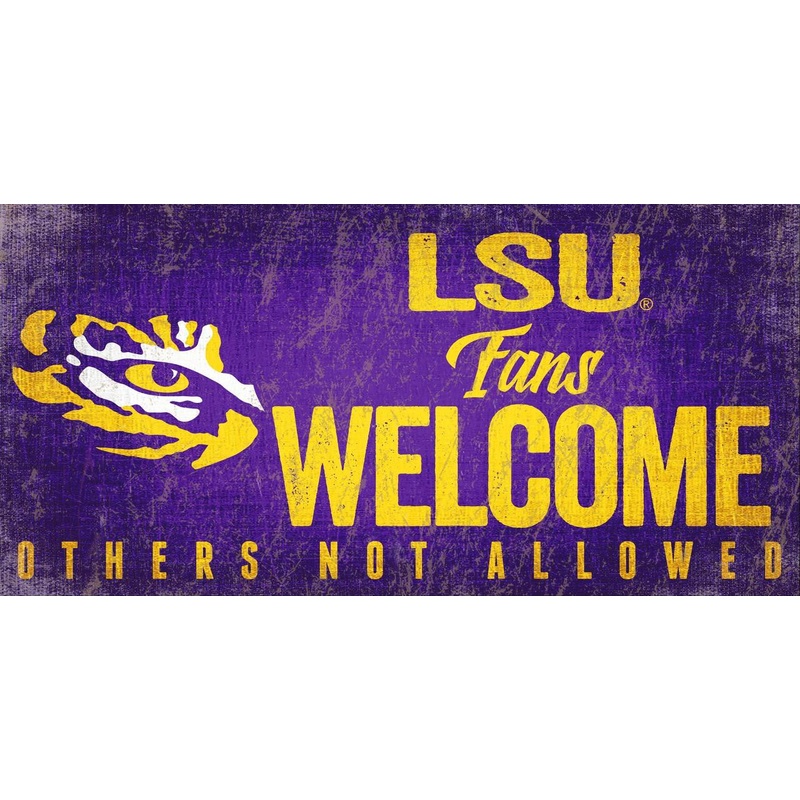 Fan Creations LSU Tigers Fans Welcome Wood Sign 12×6