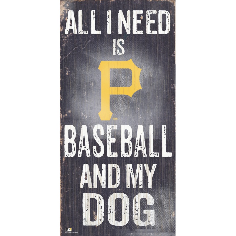 Fan Creations Pittsburgh Pirates Baseball and Dog Design Wood Sign 6×12