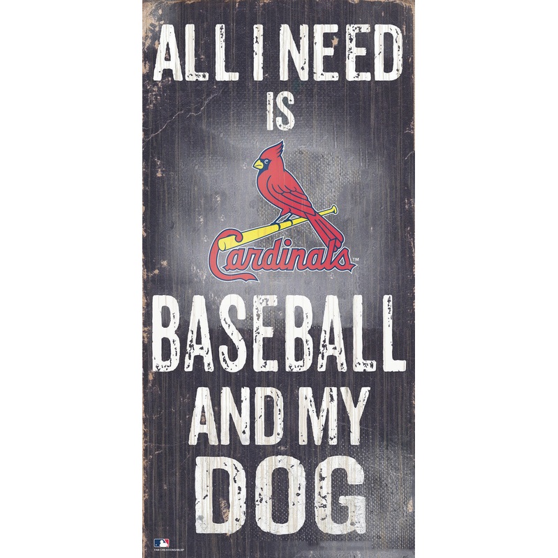 Fan Creations St. Louis Cardinals Baseball and Dog Wood Sign 6×12