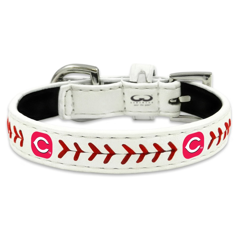Gamewear Cincinnati Reds Classic Leather Baseball Pet Collar Size Toy