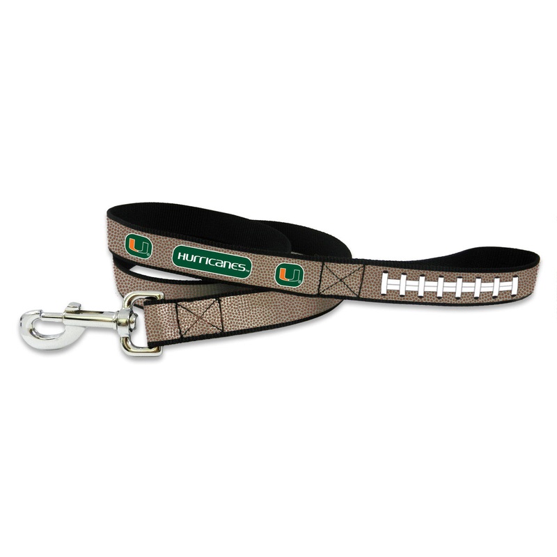 Gamewear Miami Hurricanes Reflective Football Pet Leash Size Small