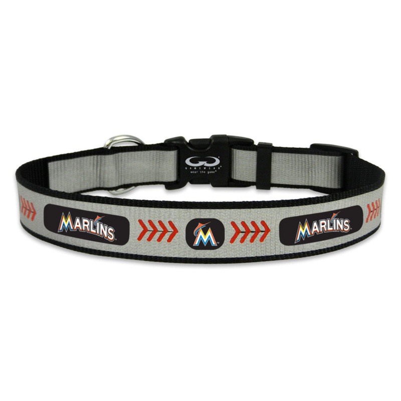Gamewear Miami Marlins Reflective Baseball Pet Collar Size Large