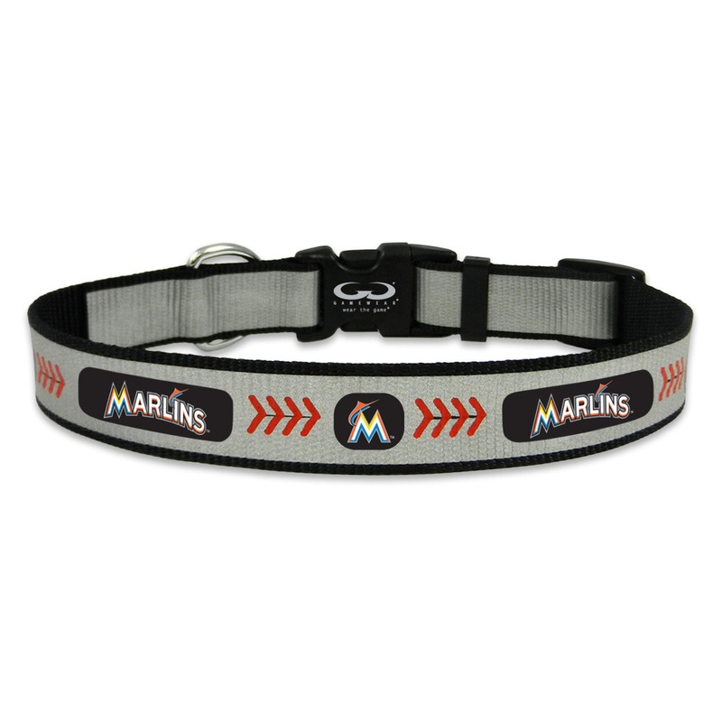 Gamewear Miami Marlins Reflective Baseball Pet Collar Size Medium