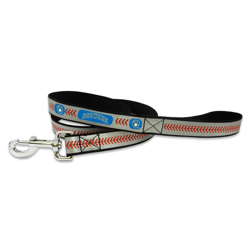 Gamewear Milwaukee Brewers Retro Logo Reflective Baseball Pet Leash Size Large