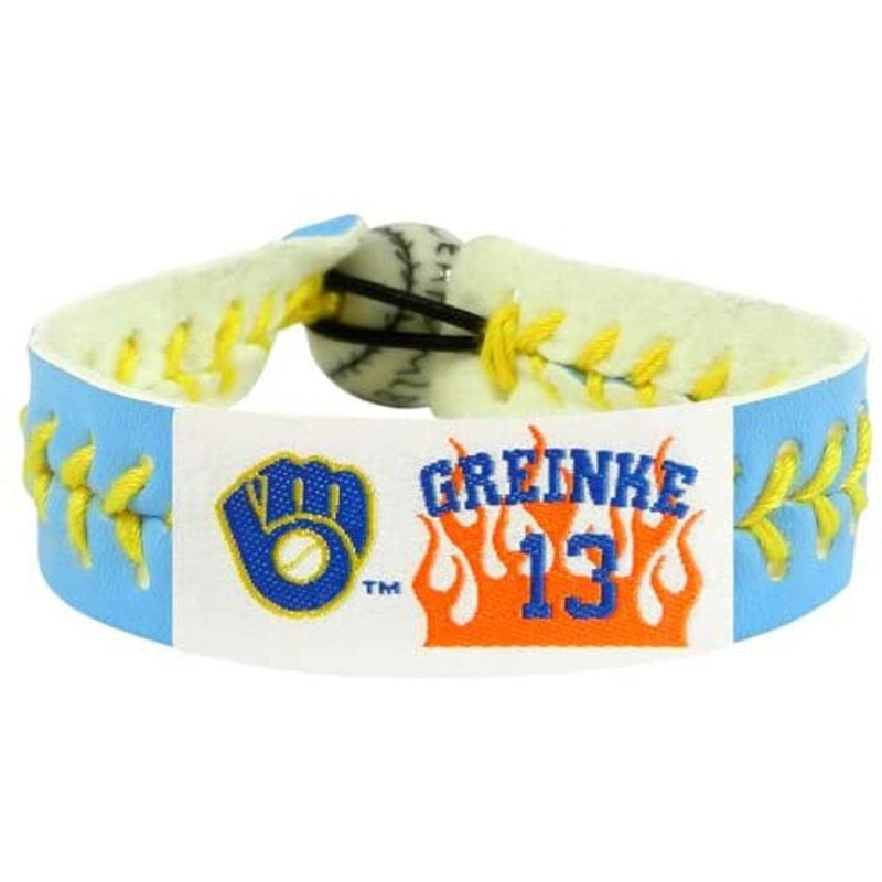 Gamewear Milwaukee Brewers Zack Greinke Team Color Baseball Bracelet