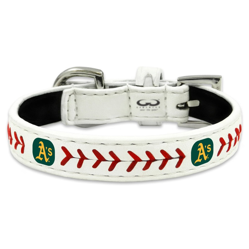 Gamewear Oakland Athletics Classic Leather Baseball Pet Collar Size Toy