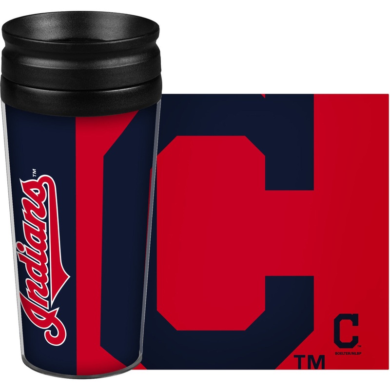 BOELTER Cleveland Indians 14oz Full Wrap Style Hype Design Travel Mug
