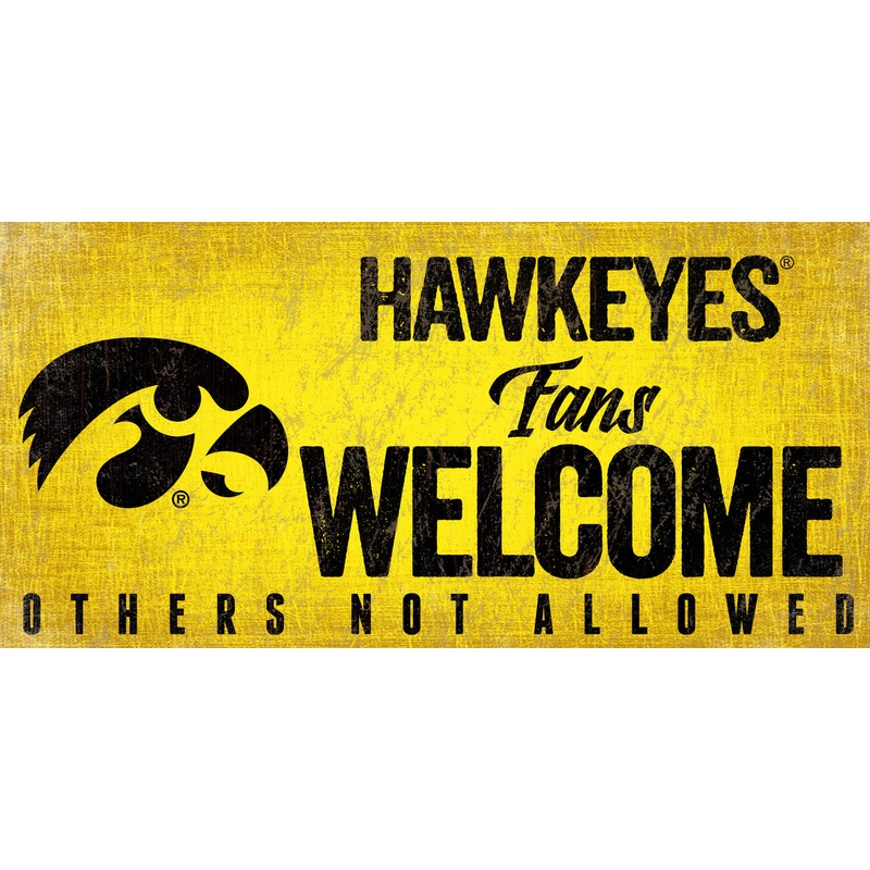 Fan Creations Iowa Hawkeyes Fans Welcome Wood Sign 12×6