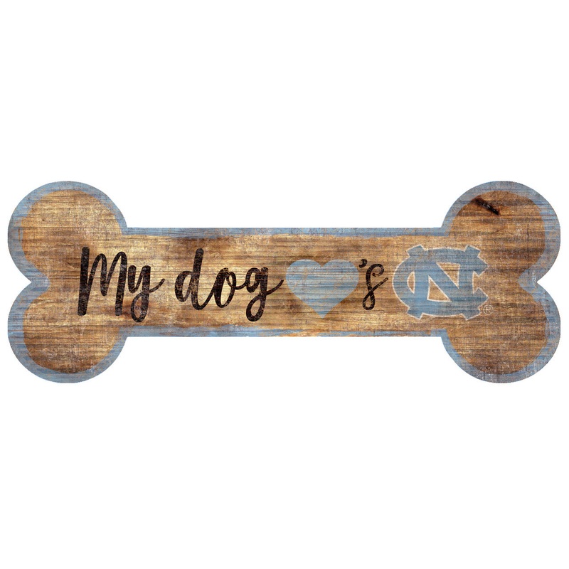 Fan Creations North Carolina Tar Heels Dog Bone Shape Wood Sign 6×12