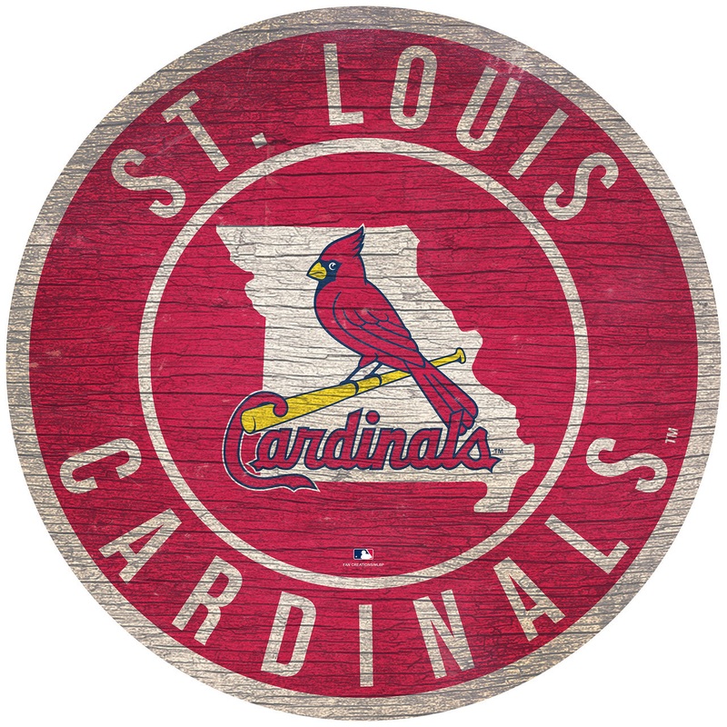 Fan Creations St. Louis Cardinals 12 Inch Round State Design Wood Sign