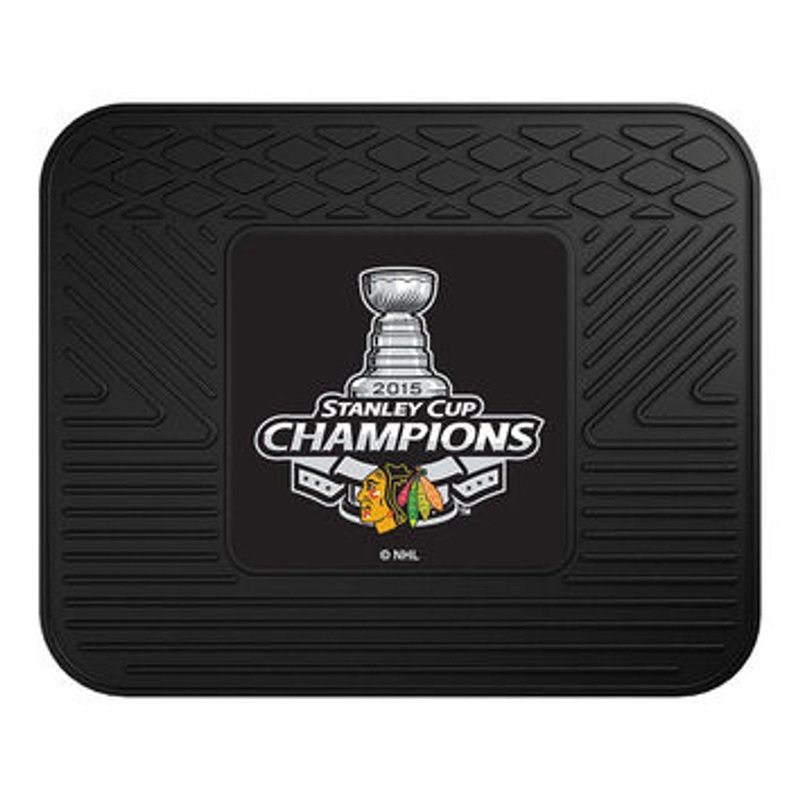 Fanmats Chicago Blackhawks 2015 Stanley Cup Champion Heavy Duty Vinyl Rear Seat Car Mat