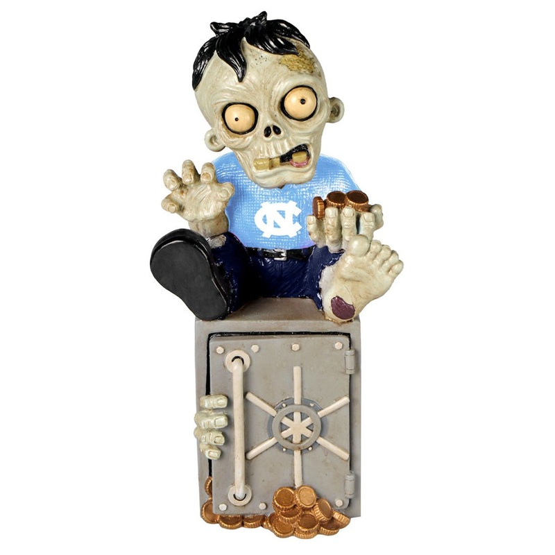 Forever Collectibles North Carolina Tar Heels Zombie Bank Figurine