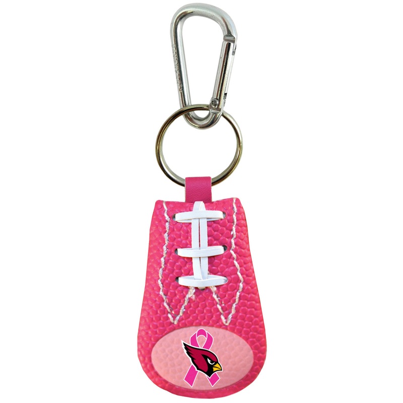 Gamewear Arizona Cardinals Pink Ribbon Breast Cancer Awareness Football Keychain