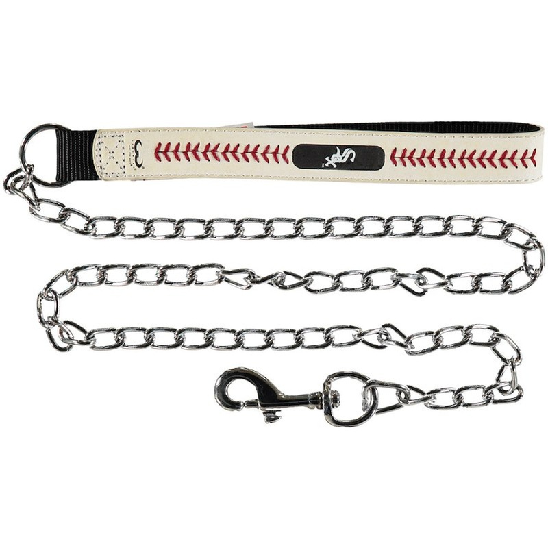 Gamewear Chicago White Sox Leather Chain Baseball Pet Leash Size Medium