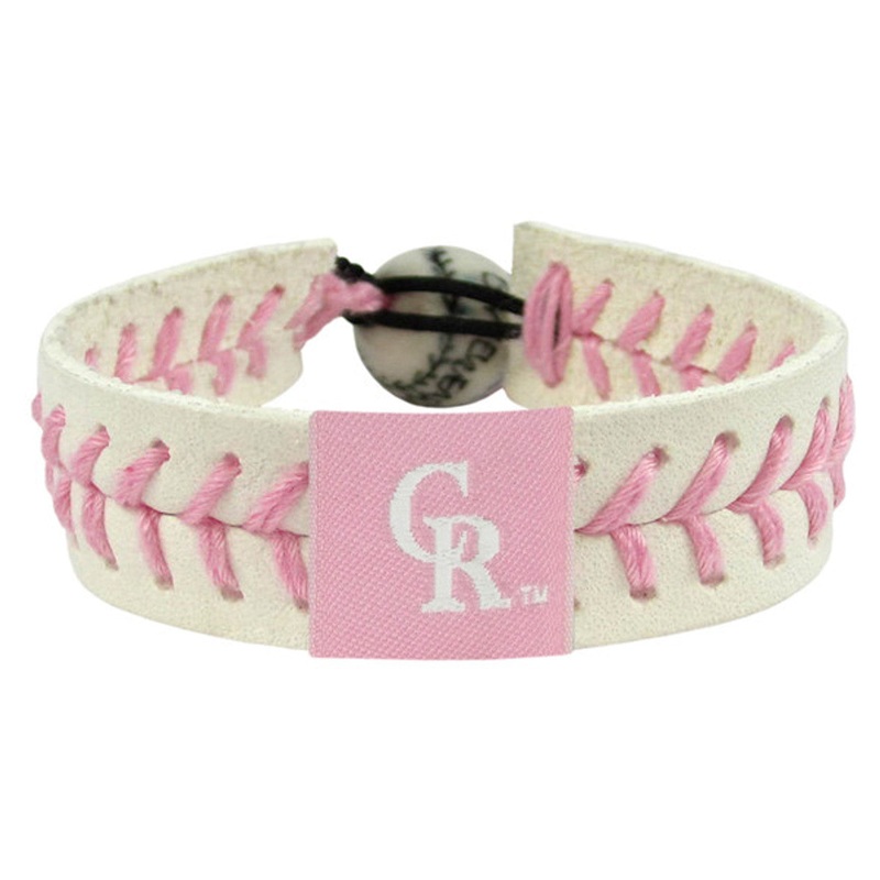 Gamewear Colorado Rockies Pink Baseball Bracelet