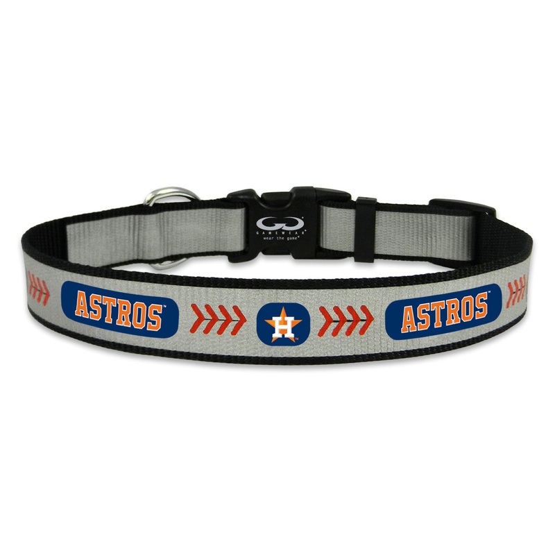 Gamewear Houston Astros Reflective Baseball Pet Collar Size Medium