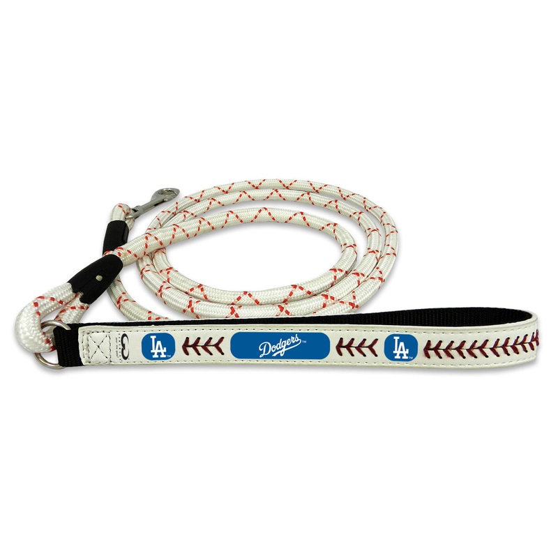 Gamewear Los Angeles Dodgers Leather Chain Baseball Pet Leash Size Medium
