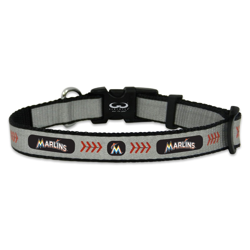 Gamewear Miami Marlins Reflective Baseball Pet Collar Size Small
