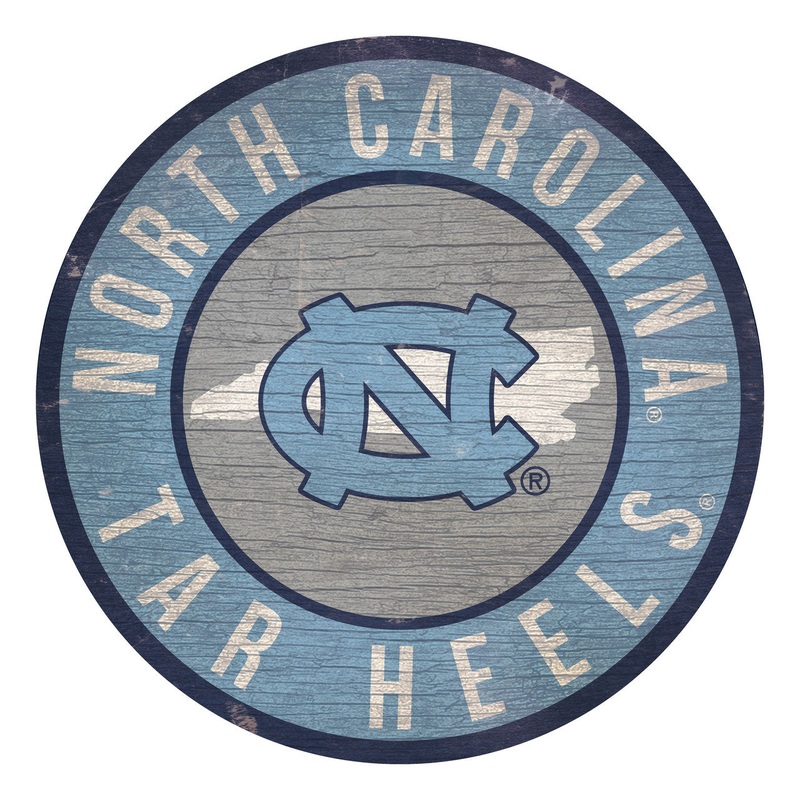 Fan Creations North Carolina Tar Heels 12 Inch Round State Design Wood Sign