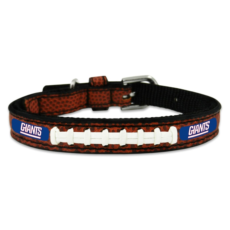 Gamewear New York Giants Leather Classic Football Pet Collar Size Toy