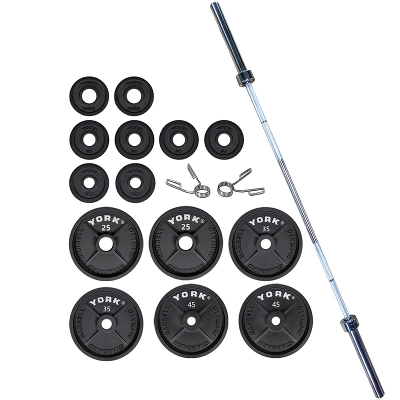 York 2 Cast Iron Olympic Weight Plate Set (300lb)