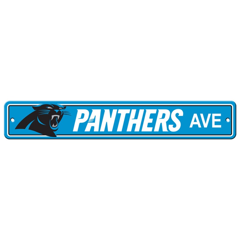 Fremont Die Carolina Panthers Plastic Street Style Sign 4×24 – Special Order