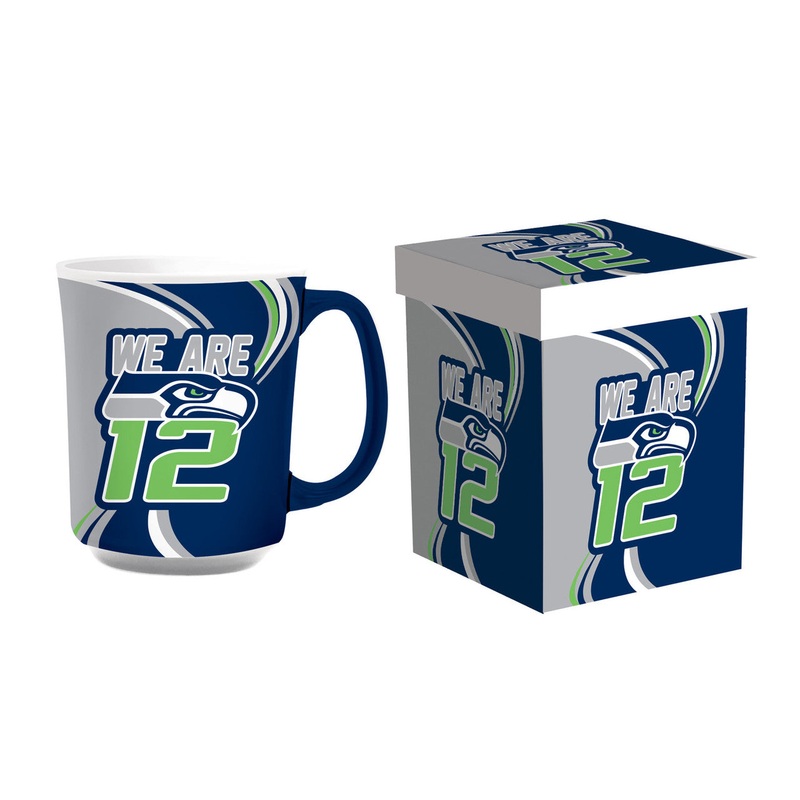 Evergreen Enterprises Seattle Seahawks 14oz Ceramic Coffee Mug with Matching Box