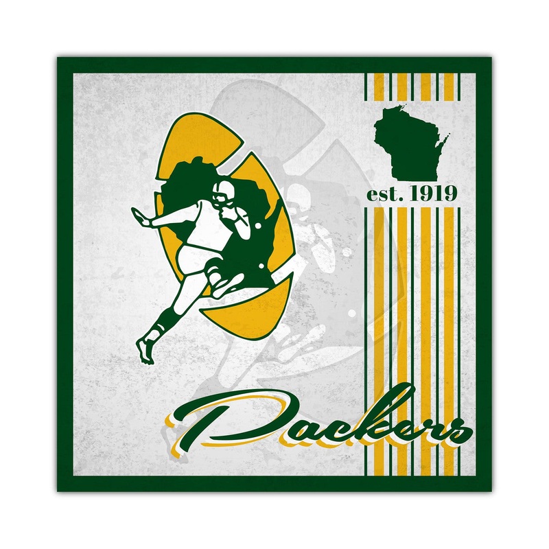 Fan Creations Green Bay Packers Album Design Wood Sign 10×10