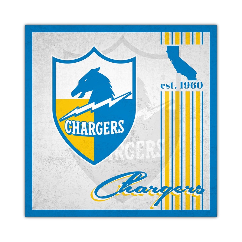 Fan Creations Los Angeles Chargers Album Design Wood Sign 10×10