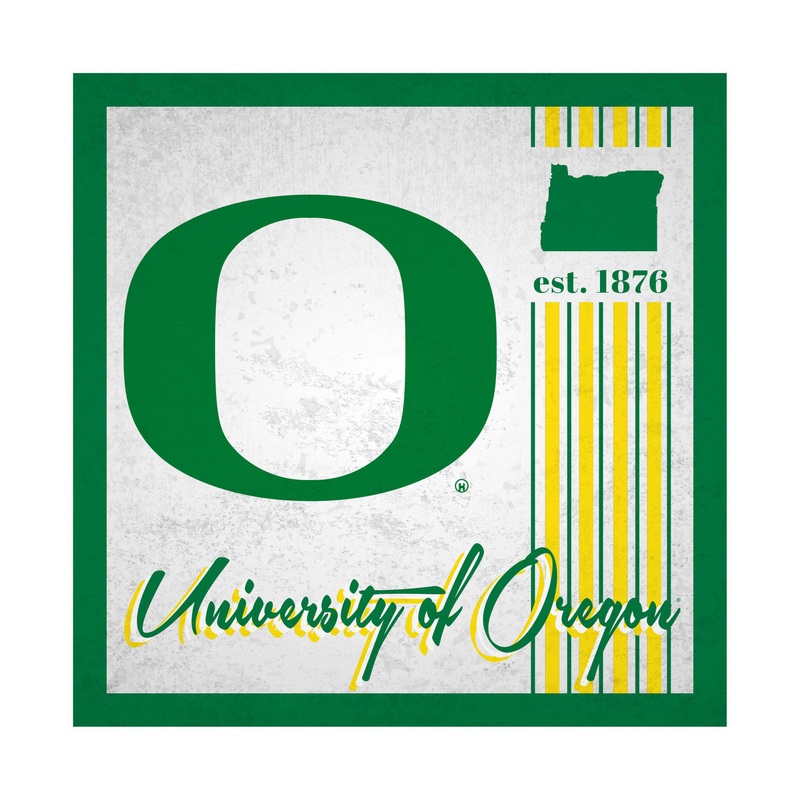 Fan Creations Oregon Ducks Album Design Wood Sign 10×10