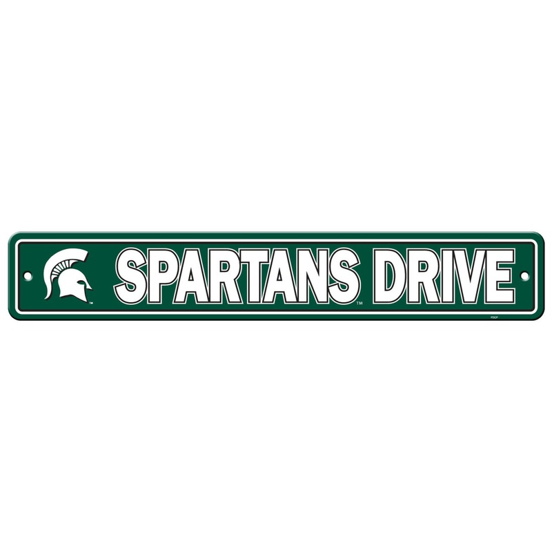 Fremont Die Michigan State Spartans Plastic Street Style Sign 4×24