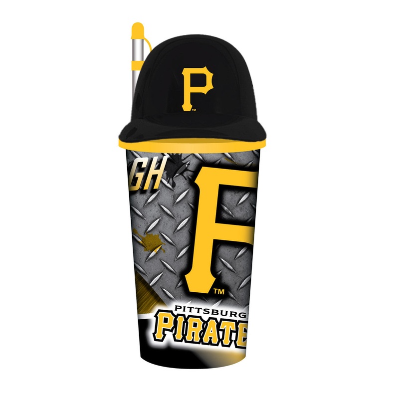 Mojo Licensing Pittsburgh Pirates 32oz Plastic Helmet Cup with Straw