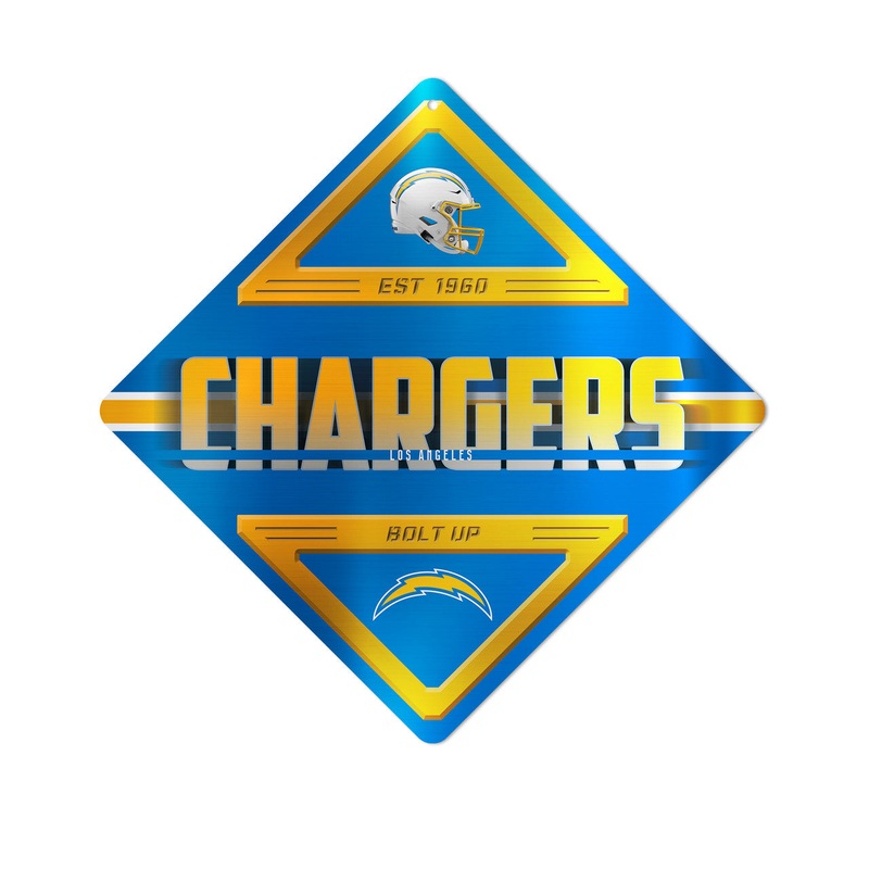 Rico Industries Los Angeles Chargers Metal Diamond Shape Sign