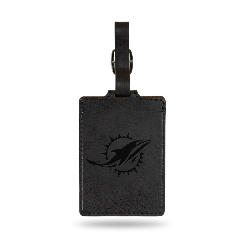 Rico Industries Miami Dolphins Laser Engraved Luggage Tag