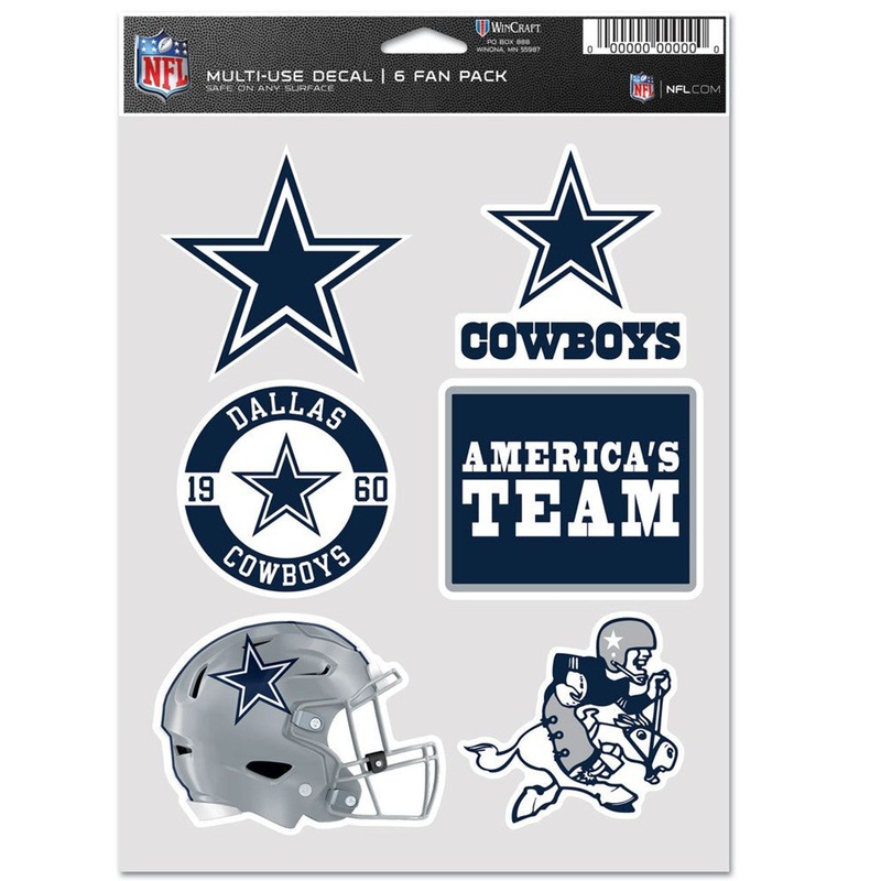 Wincraft Dallas Cowboys Fan 6 Pack Multi Use Decal