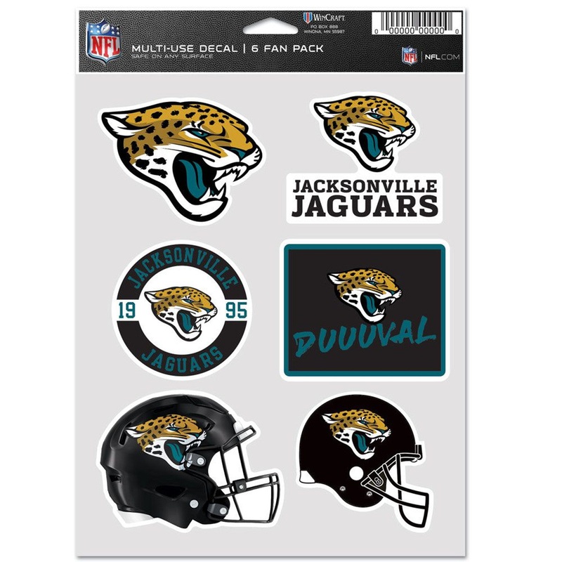 Wincraft Jacksonville Jaguars Fan 6 Pack Multi Use Decal
