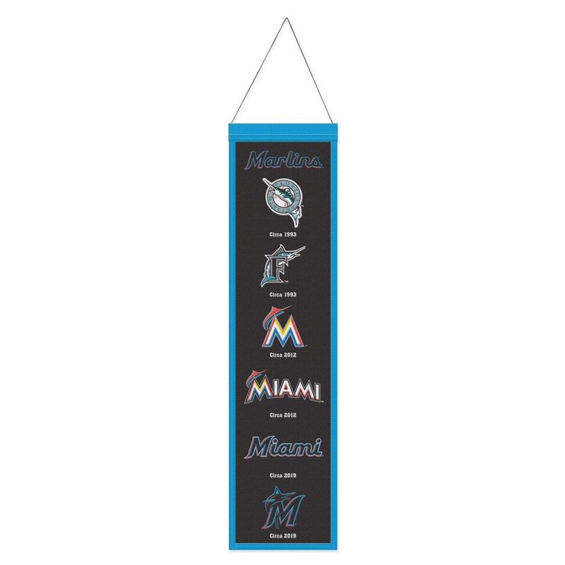 Wincraft Miami Marlins Heritage Evolution Design Banner Wool 8×32 – Special Order