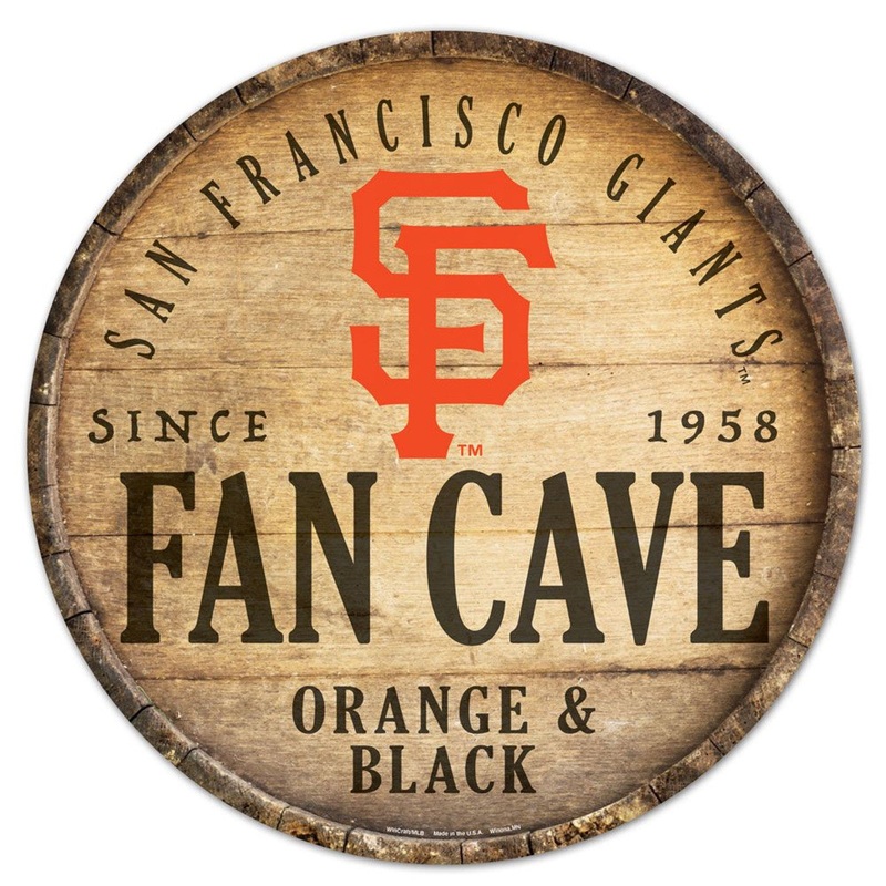 Wincraft San Francisco Giants 14 Inch Round Barrel Top Design Wood Sign
