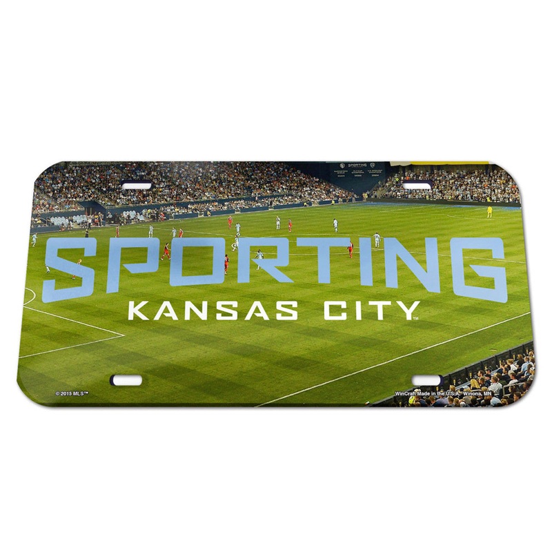 Wincraft Sporting Kansas City Crystal Mirror Stadium Design License Plate