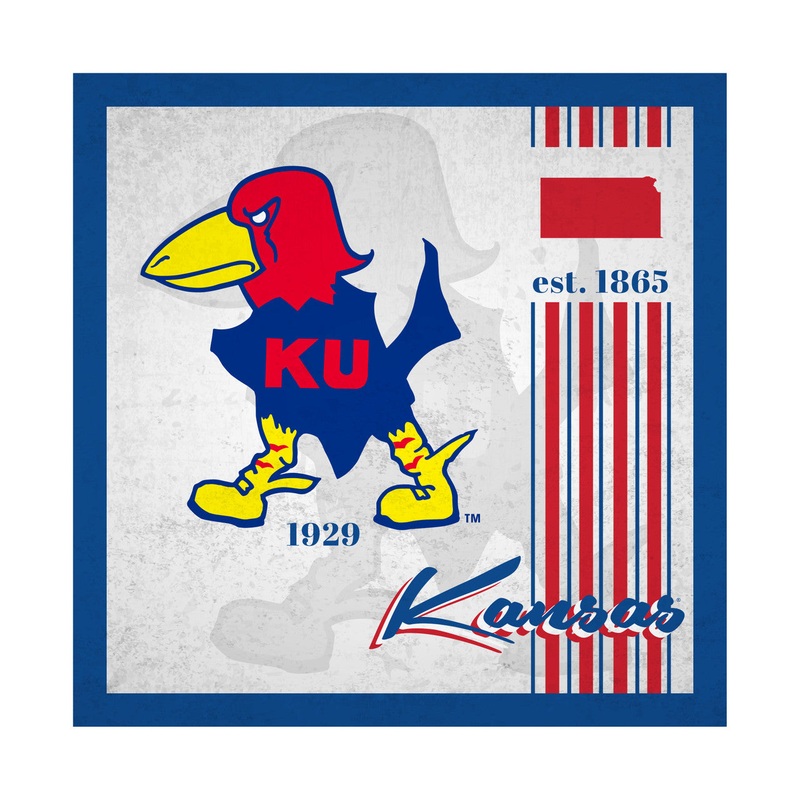 Fan Creations Kansas Jayhawks Album Design Wood Sign 10×10