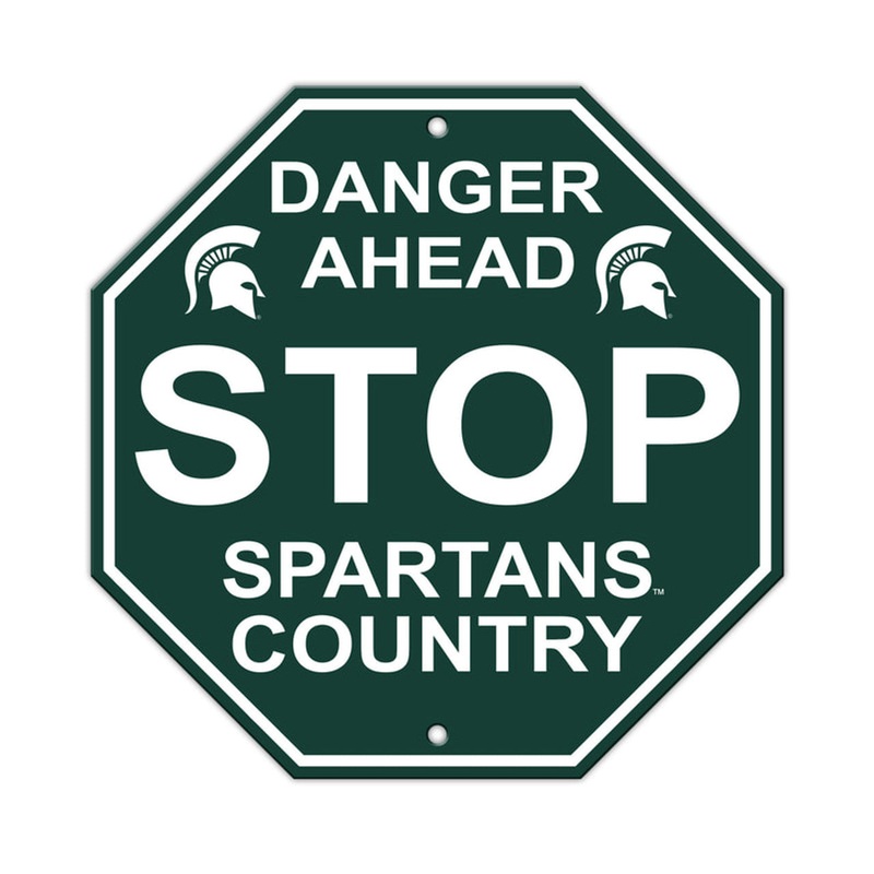 Fremont Die Michigan State Spartans Plastic Stop Style Sign 12×12