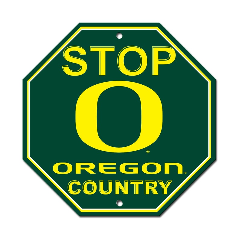 Fremont Die Oregon Ducks Plastic O Design Stop Style Sign 12×12