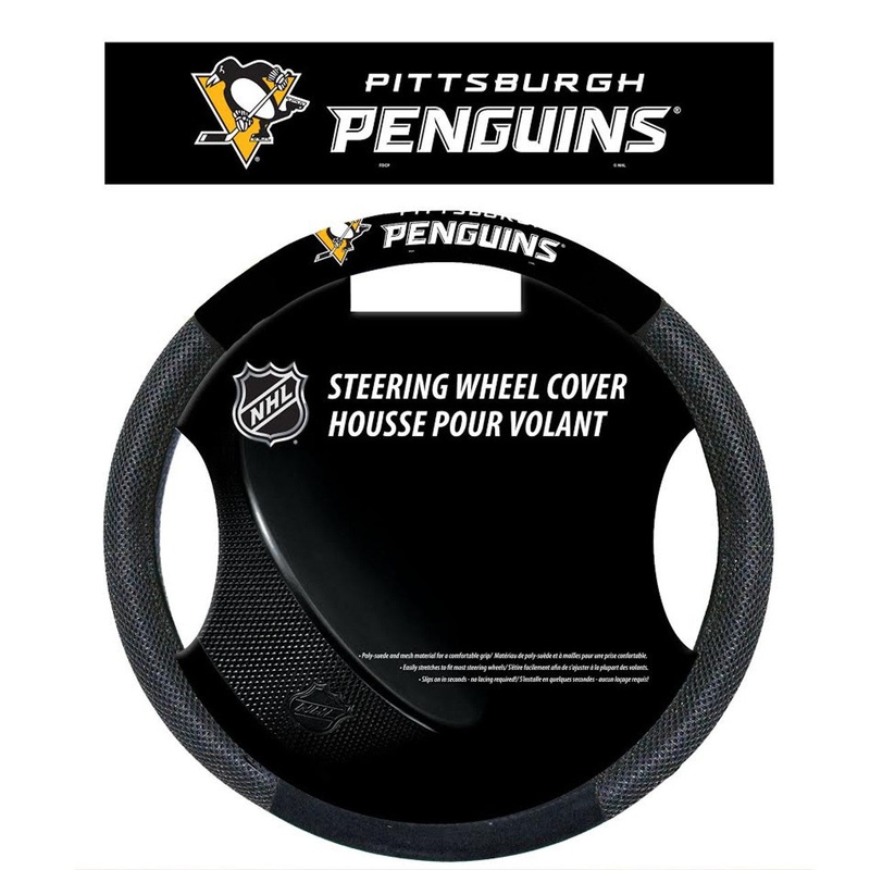 Fremont Die Pittsburgh Penguins Mesh Style Steering Wheel Cover