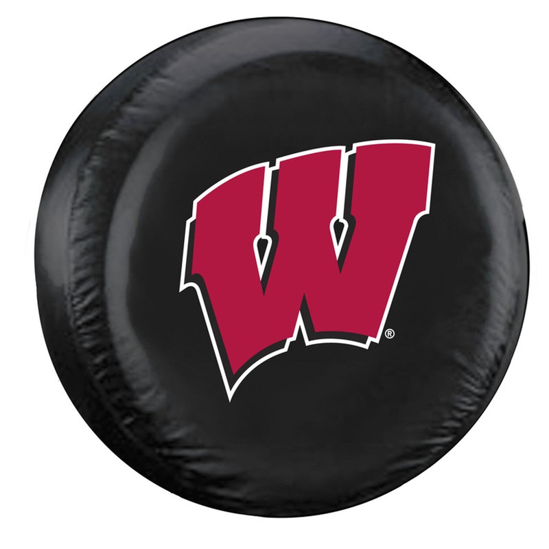 Fremont Die Wisconsin Badgers Black Tire Cover Size Large