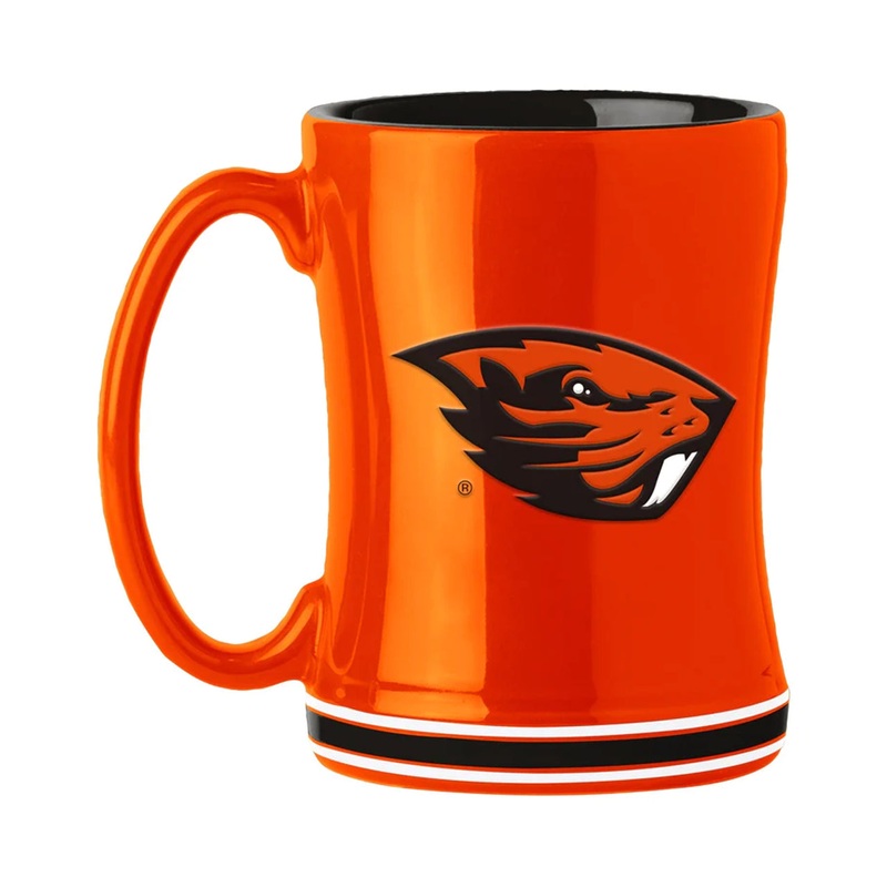 Logo Brands Oregon State Beavers Team Color 14oz Sculpted Relief Coffee Mug