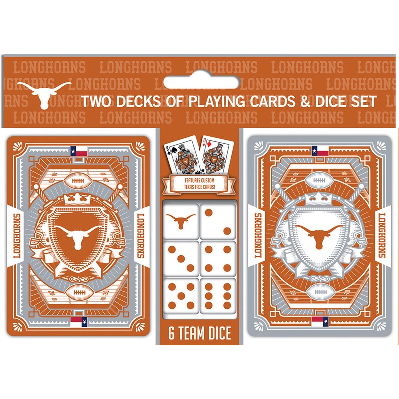 Masterpieces Puzzle Company Texas Longhorns Playing Cards and Dice Set